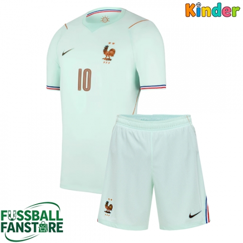 Frankreich Kylian Mbappe #10 Replik Auswärtstrikot Kinder WM 2026 Kurzarm (+ Kurze Hosen)
